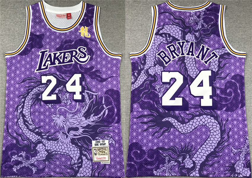 Men's Purple Los Angeles Lakers #24 Kobe Bryant 1996-97 Throwback basketball Jersey